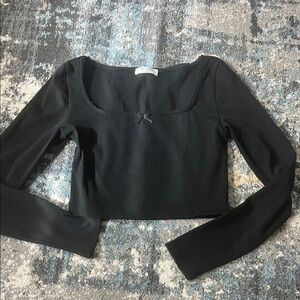 Chic Black Long Sleeve Bodysuit